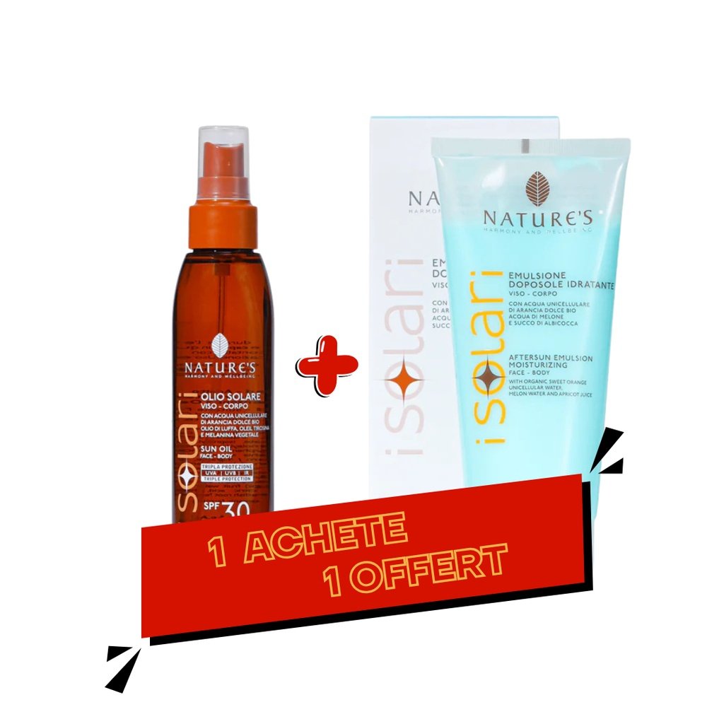 🎁 pack 🎁 – nature’s – isolari duo pack huile de solaire 150ml+emulsion solaire – 200ml