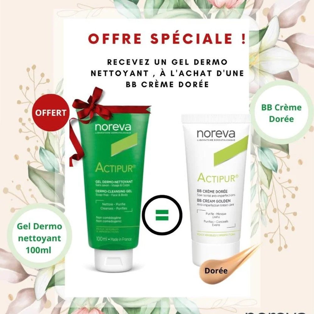 🎁 pack 🎁 – noreva – actipur bb creme dore 30ml+actipur gel nett 100ml pack