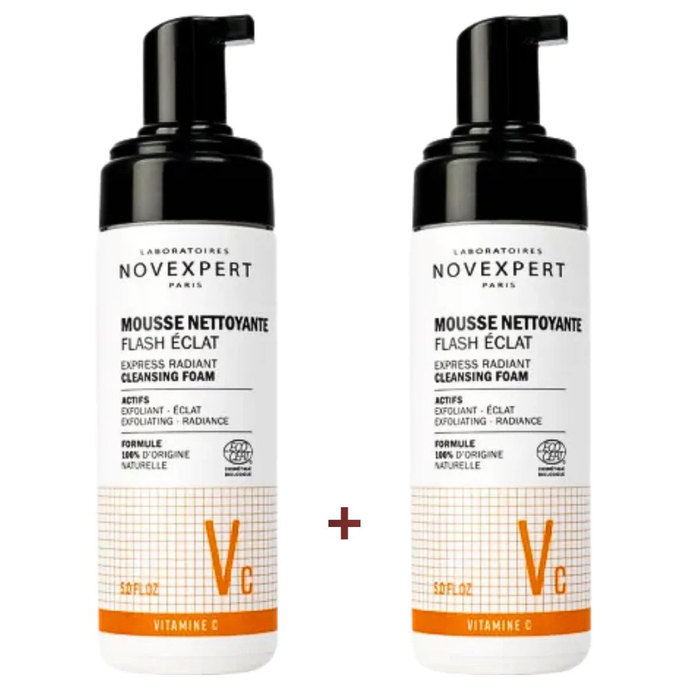 🎁 pack 🎁 – novexpert – duo pack « mousse nettoyante flash eclat 150ml*2 »