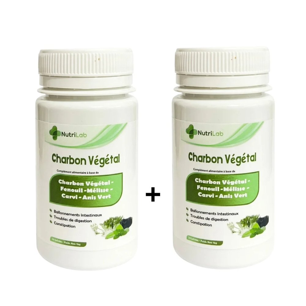 🎁 pack 🎁 – nutrilab – charbon vegetal 2*30cps pack