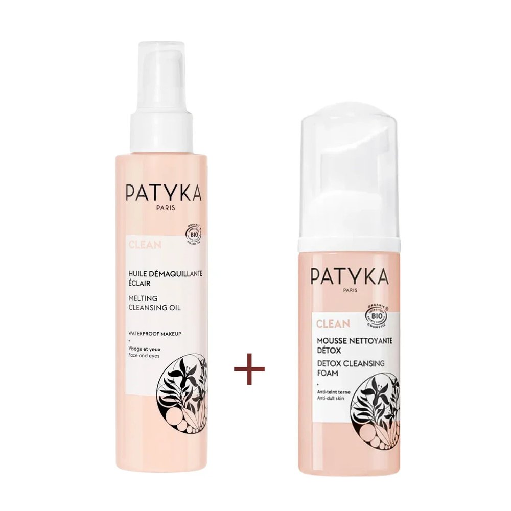 🎁 pack 🎁 – patyka – clean huile demaquillante 150ml+mousse nettoyant 150ml pack