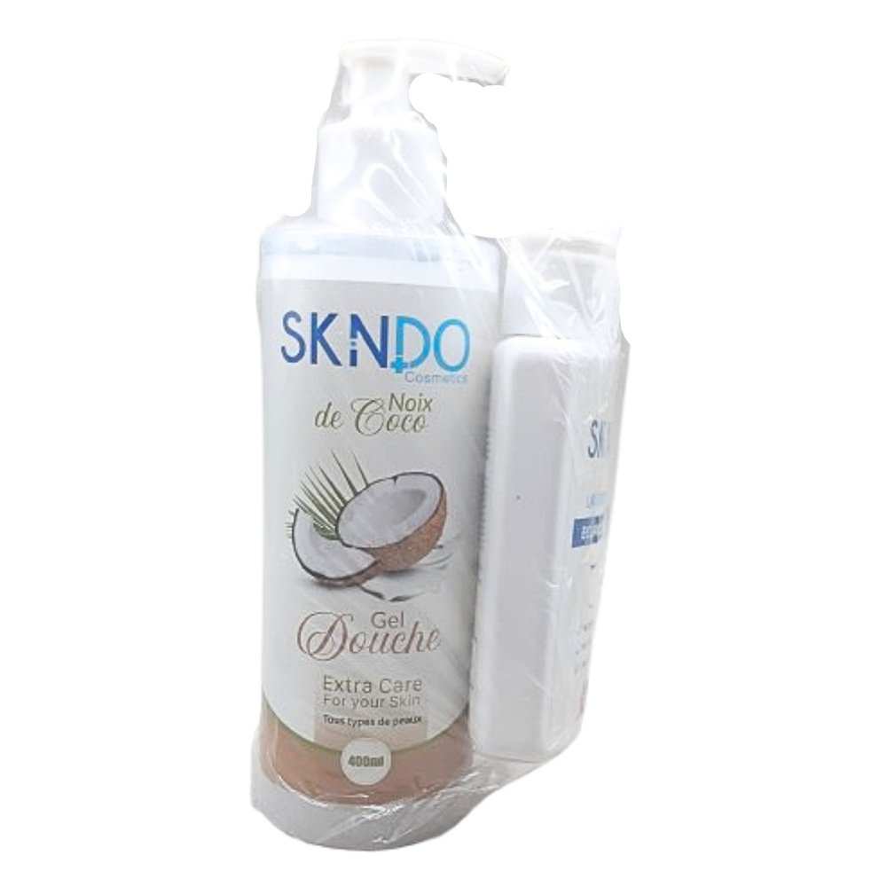 🎁 pack 🎁 – skindo – duo pack gel douche de coco 400ml+lait corporel – 125ml