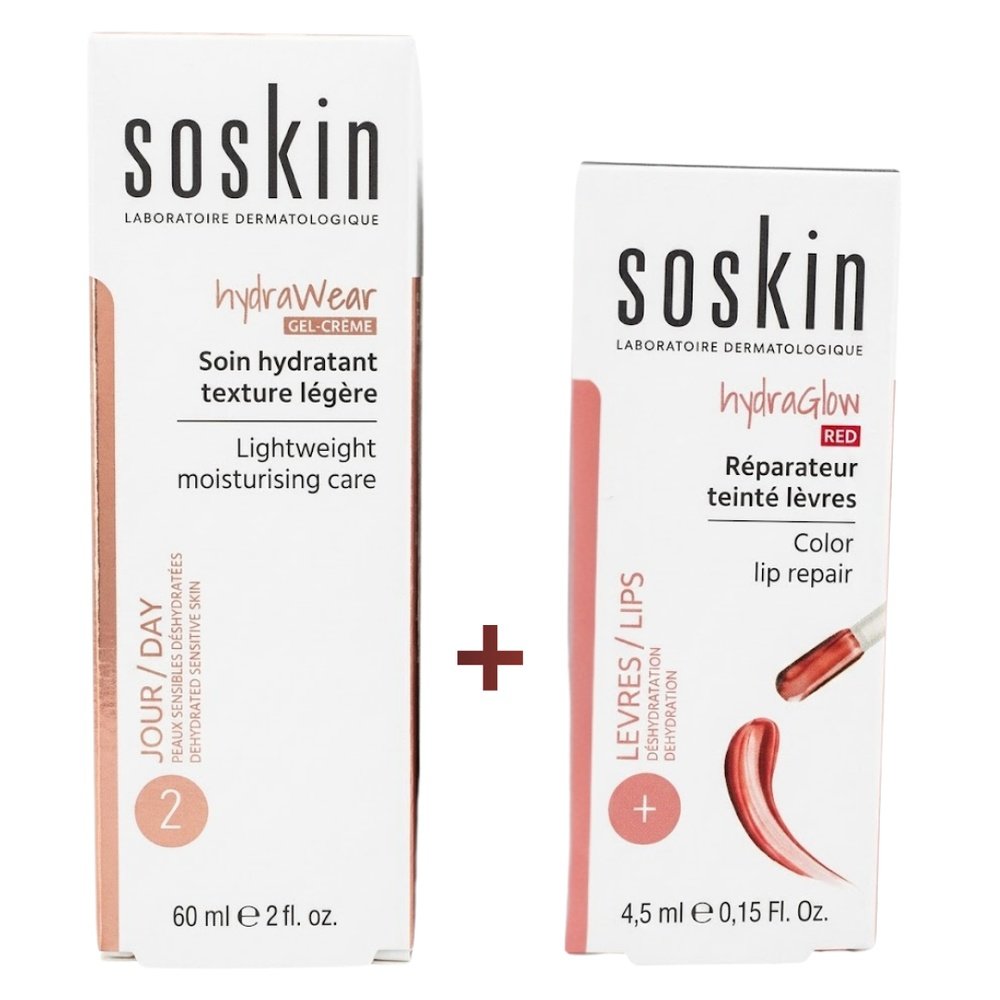 🎁 pack 🎁 – soskin – hydrawear soin hydratant leger+hydraglow teinte levres duo pack