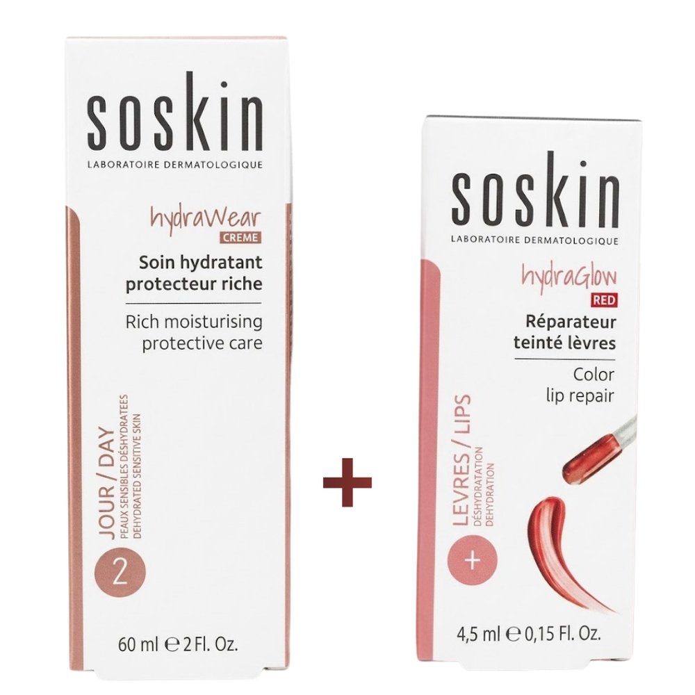 🎁 pack 🎁 – soskin – hydrawear soin hydratant riche+hydraglow teinte levres duo pack