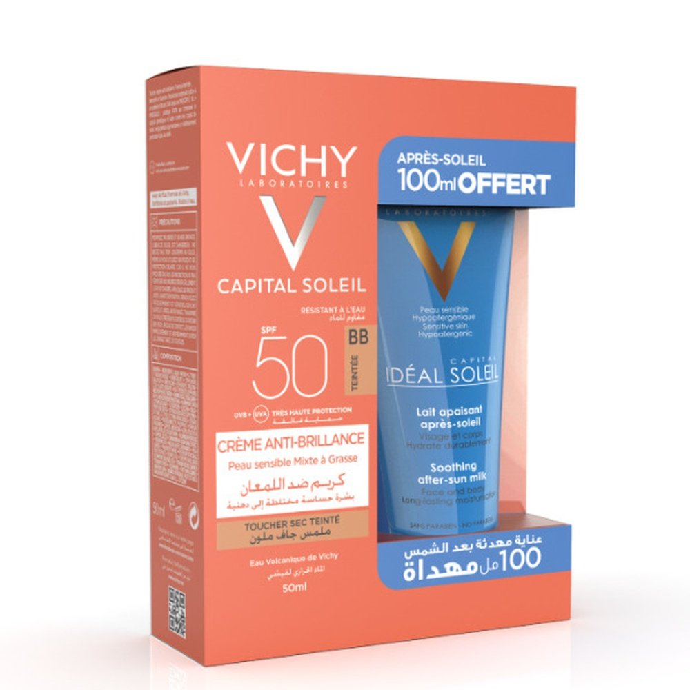 🎁 pack 🎁 – vichy – capital soleil cr antibrillant teinte+apres soleil 100ml pack