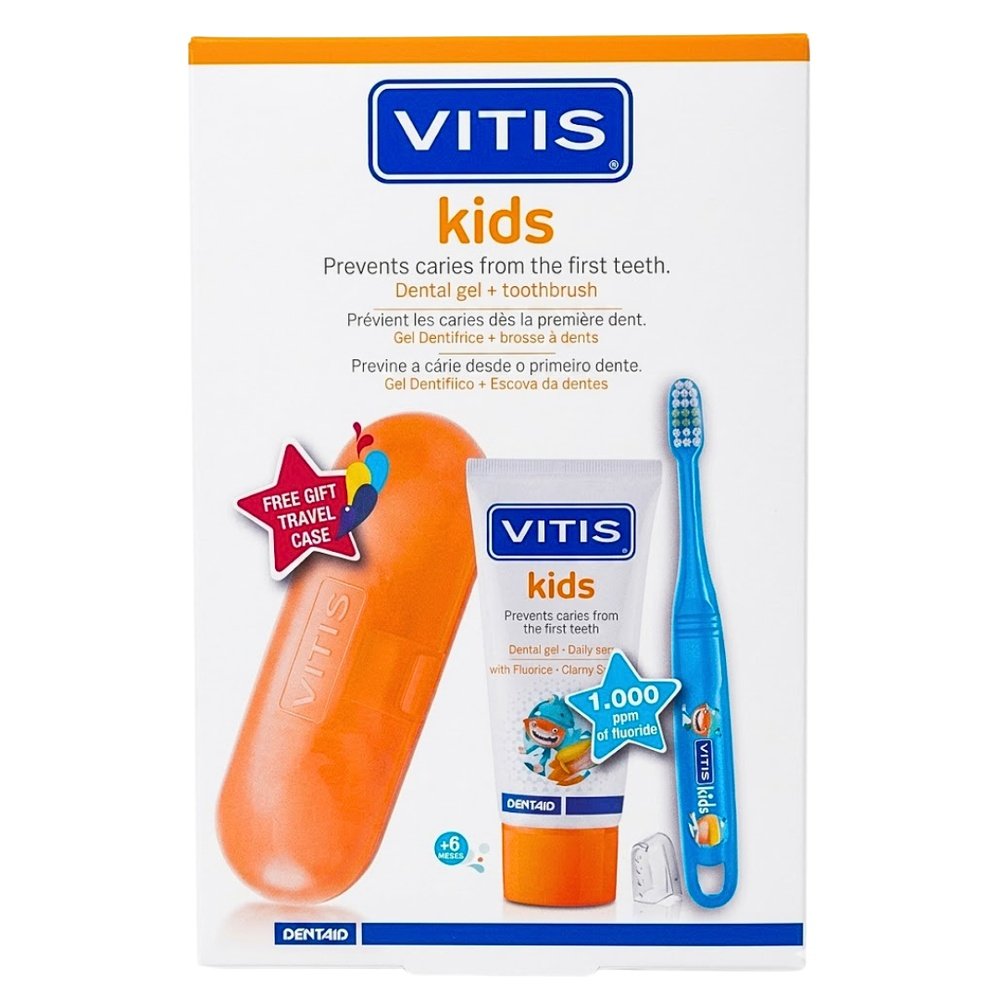 🎁 pack 🎁 – vitis – kids gel dentiftrice+brosse a dents +6mois pack