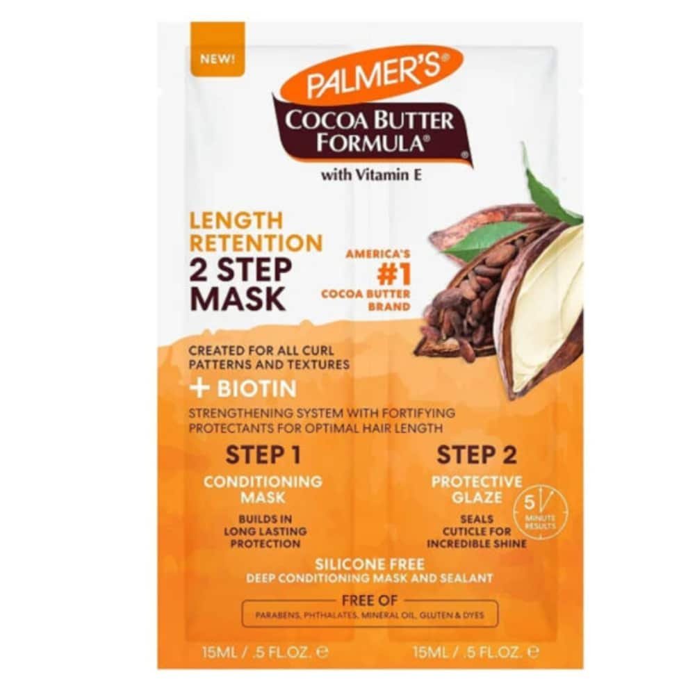 palmers – length retention masque capillaire 2 etapes cacao et biotine – 60g