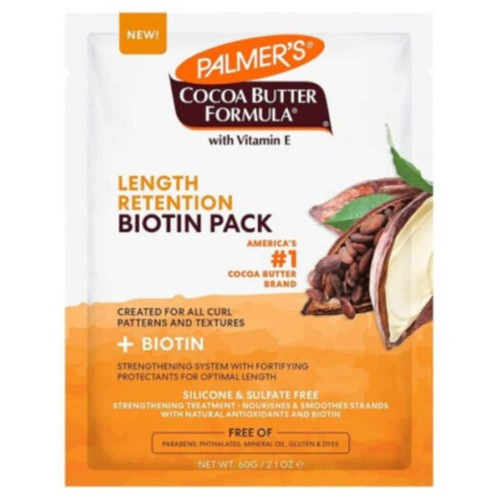 palmers – length retention masque capillaire cacao et biotine – 60g