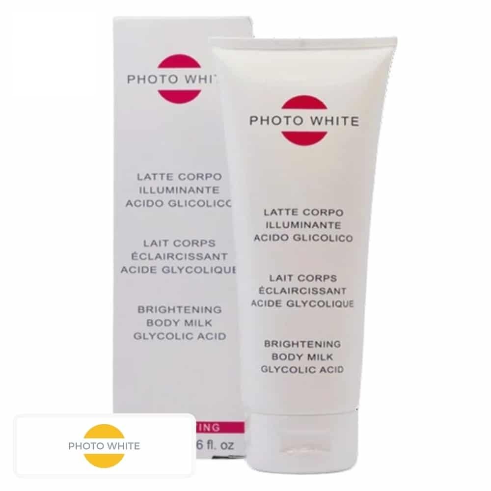 photo white – lait corps eclaircissant a l’acide glycolique – 200ml