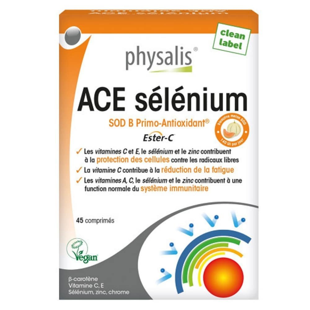 physalis – ace selenium sod b primo antioxydant – 45 comprimes