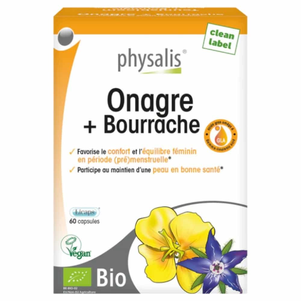 physalis – onagre+bourrache – 60 comprimes