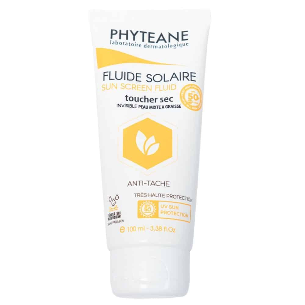 phyteane – fluide solaire anti taches invisible toucher sec spf50+ – 50ml