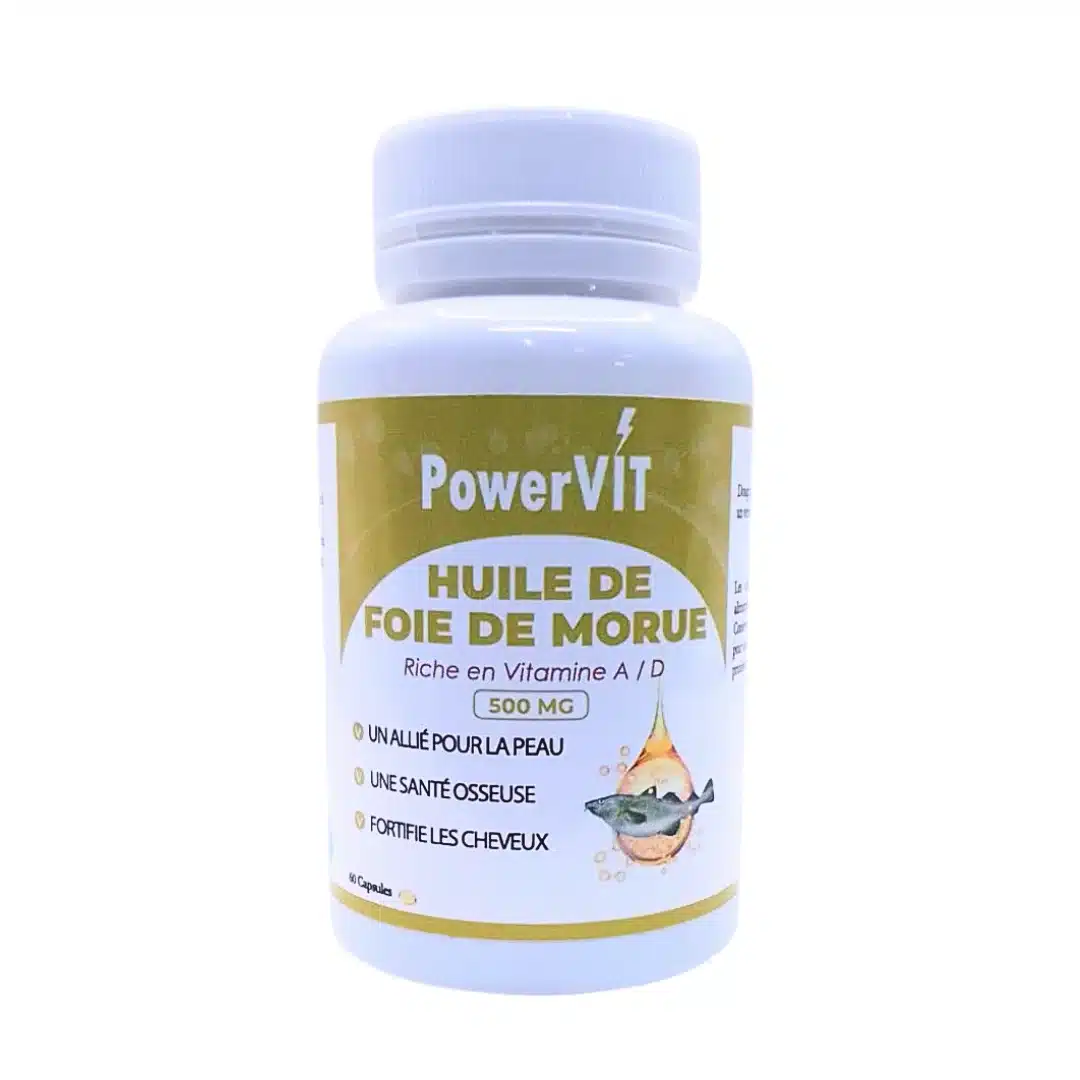 powervit – huile de foie de morue 500mg – 60 gelules