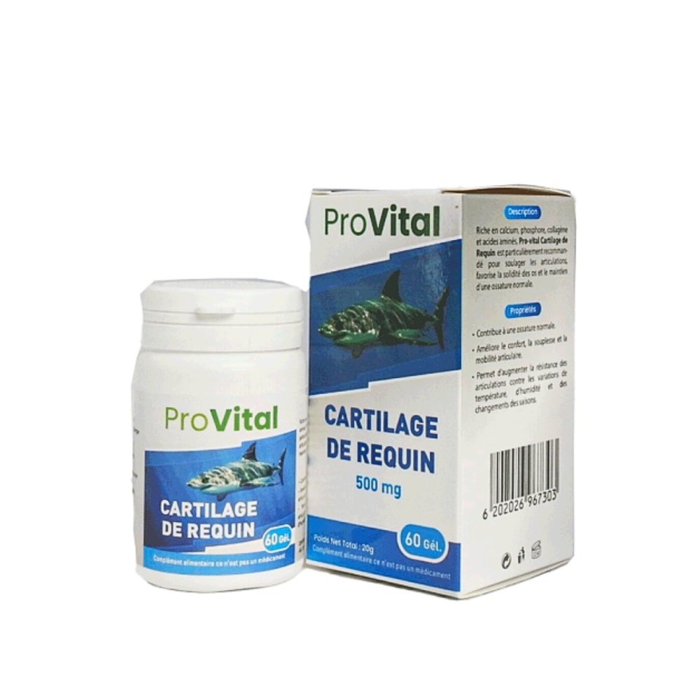 pro vital – cartilage de requin 500mg – 60 gelules