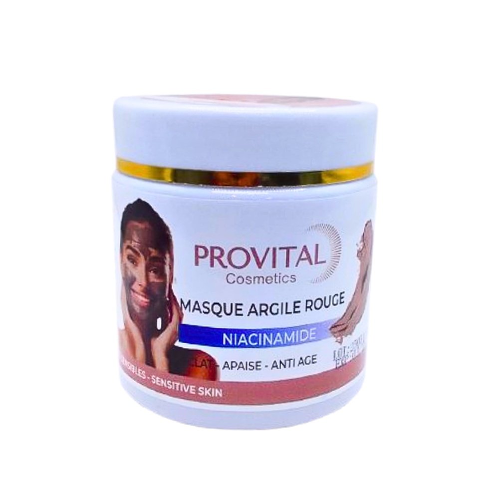 pro vital – niacinamide masque argile rouge – 200g