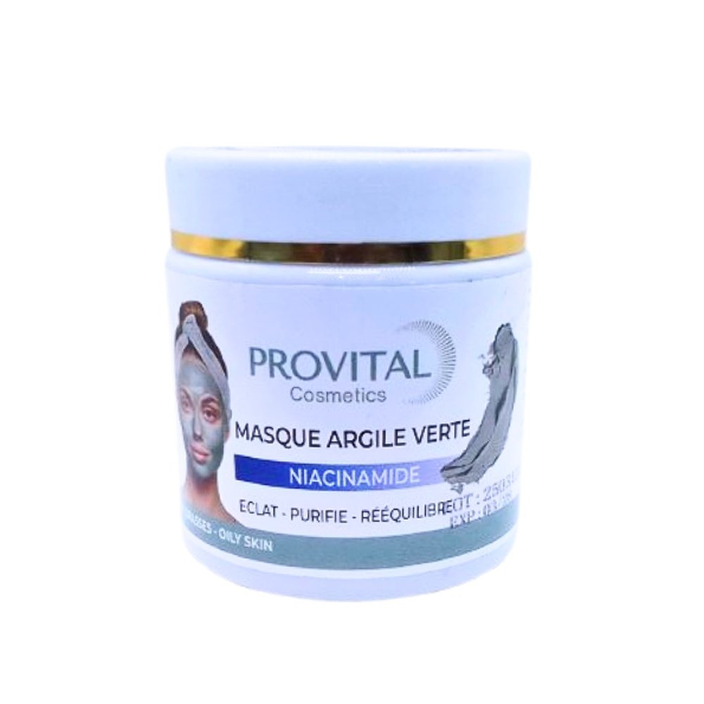 pro vital – niacinamide masque argile verte – 200g
