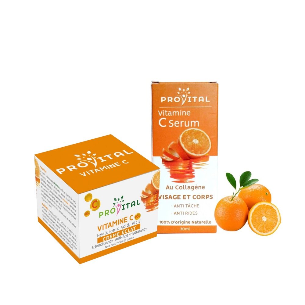 🎁 pack 🎁 – pro vital – serum au collagene 30ml+ creme eclat vitamine c pack