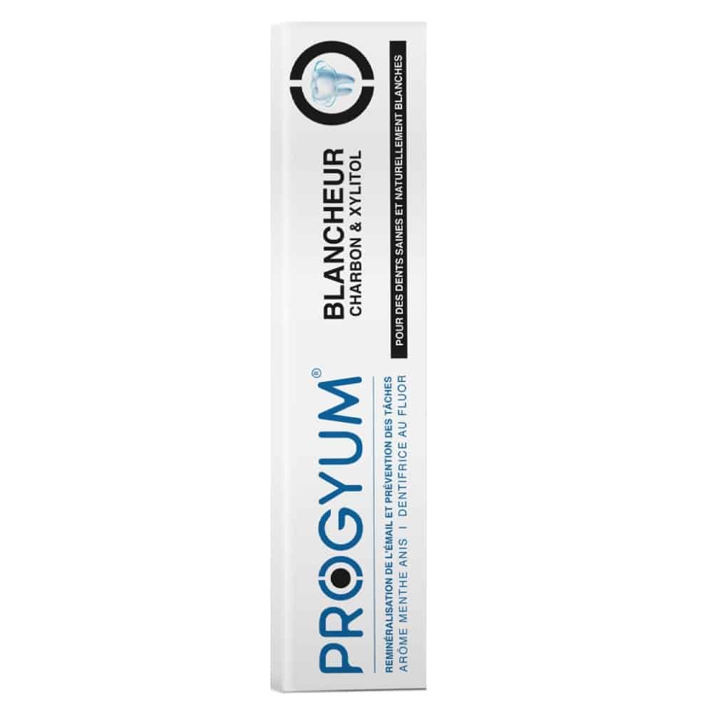 progyum – dentifrice blancheur charbon et xylitol – 75ml