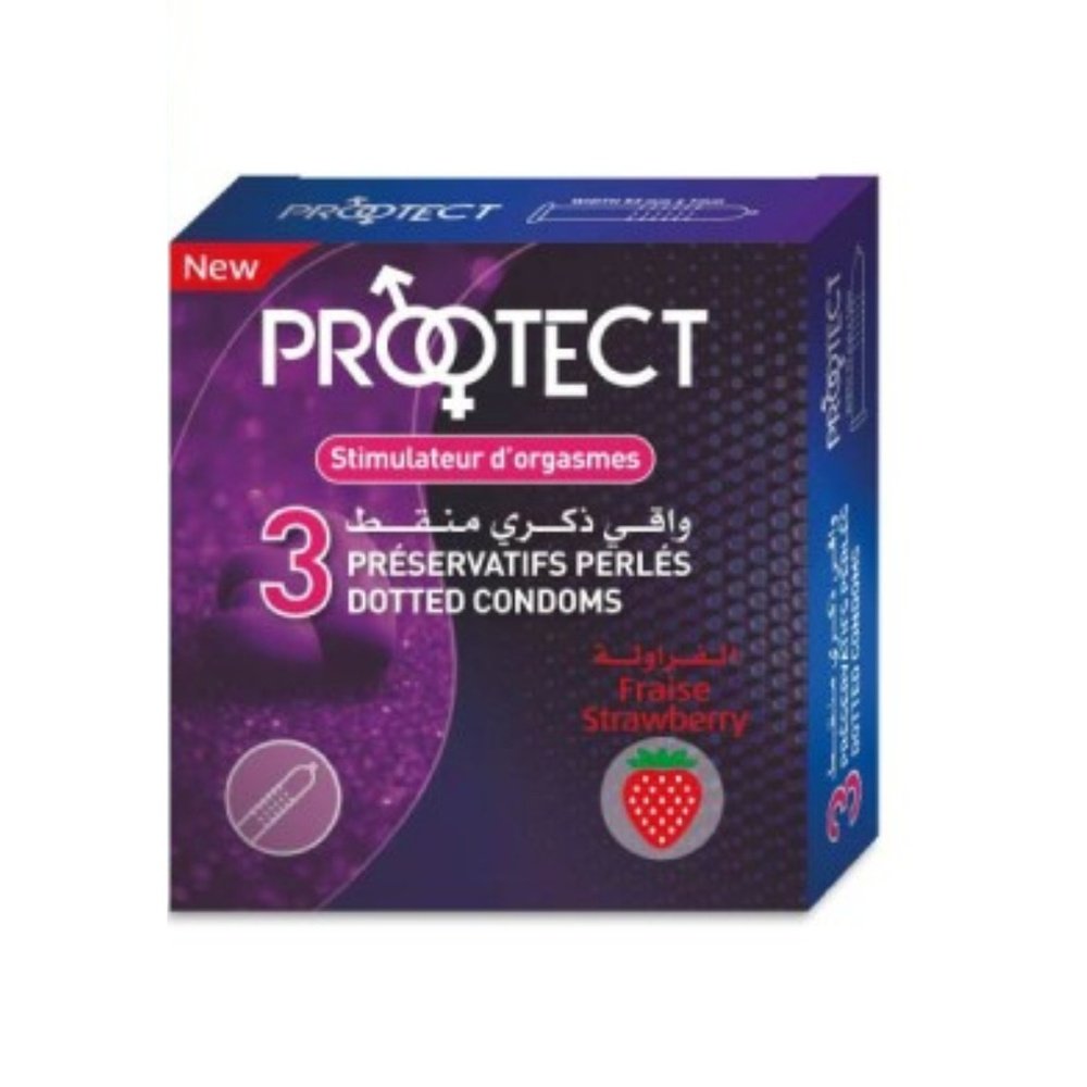 prootect – preservatifs fraise – 3pcs