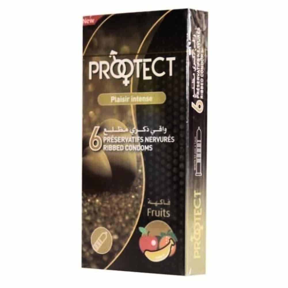 prootect – plaisir intense preservatifs nervures arome fruits – 6u