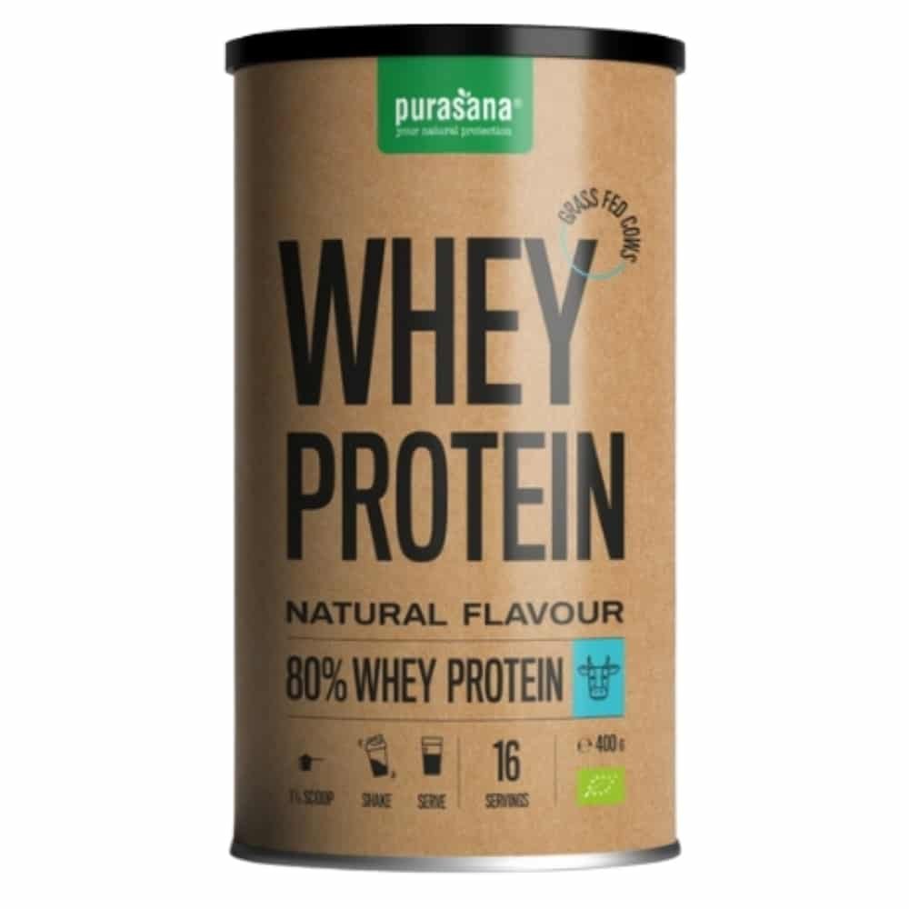 purasana – whey protein 80% poudre bio – 400g