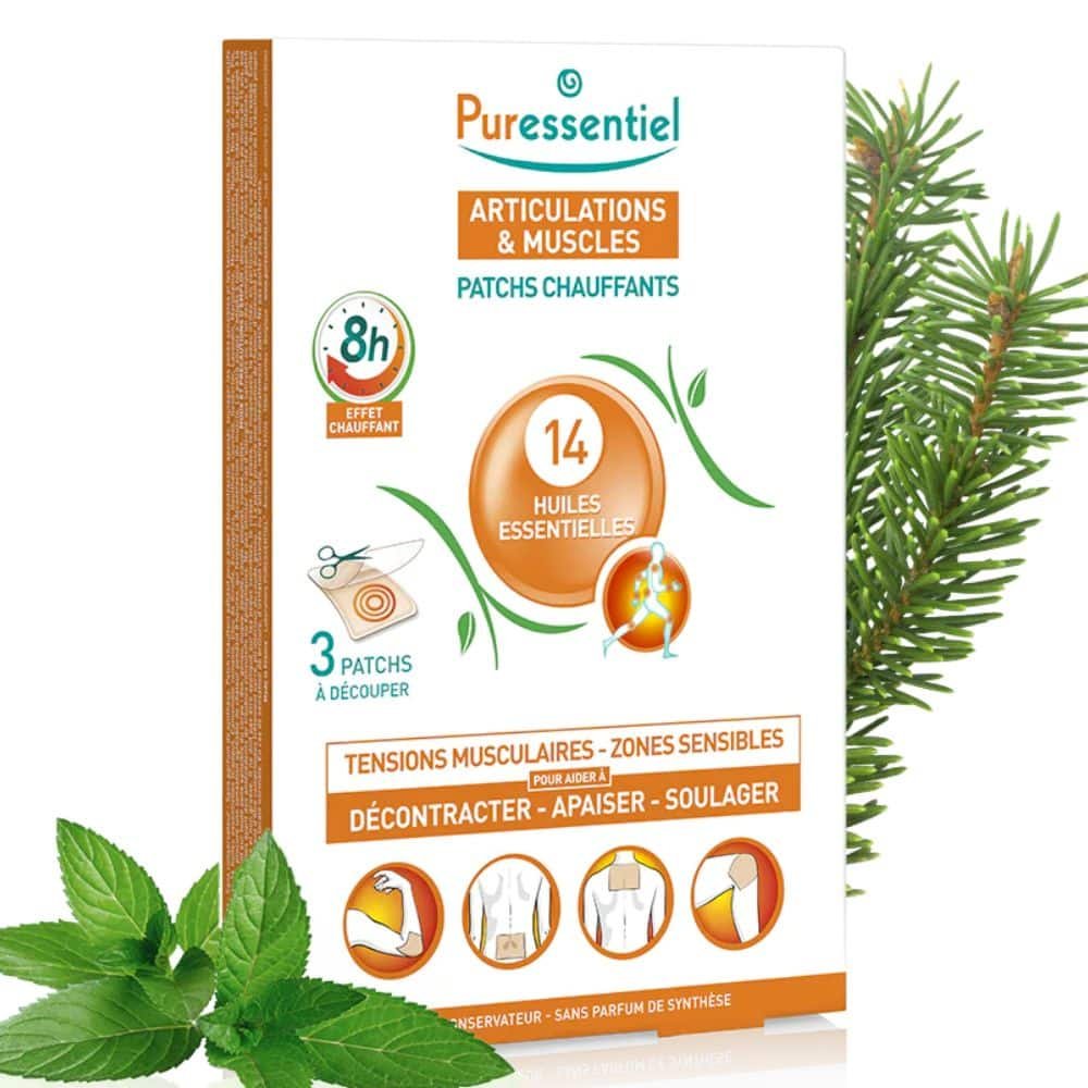 puressentiel – articulations et muscles patchs chauffants – 3u