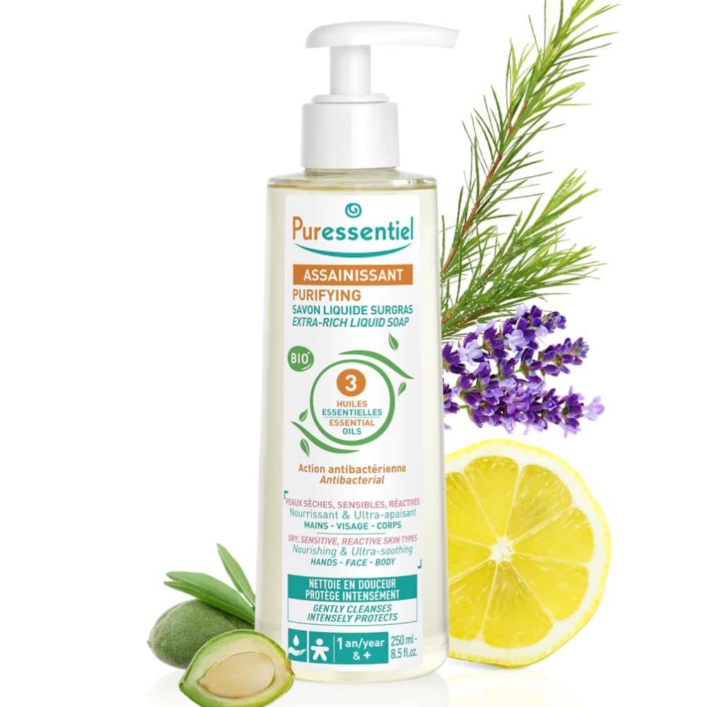 puressentiel – assainissant savon liquide surgras – 250ml