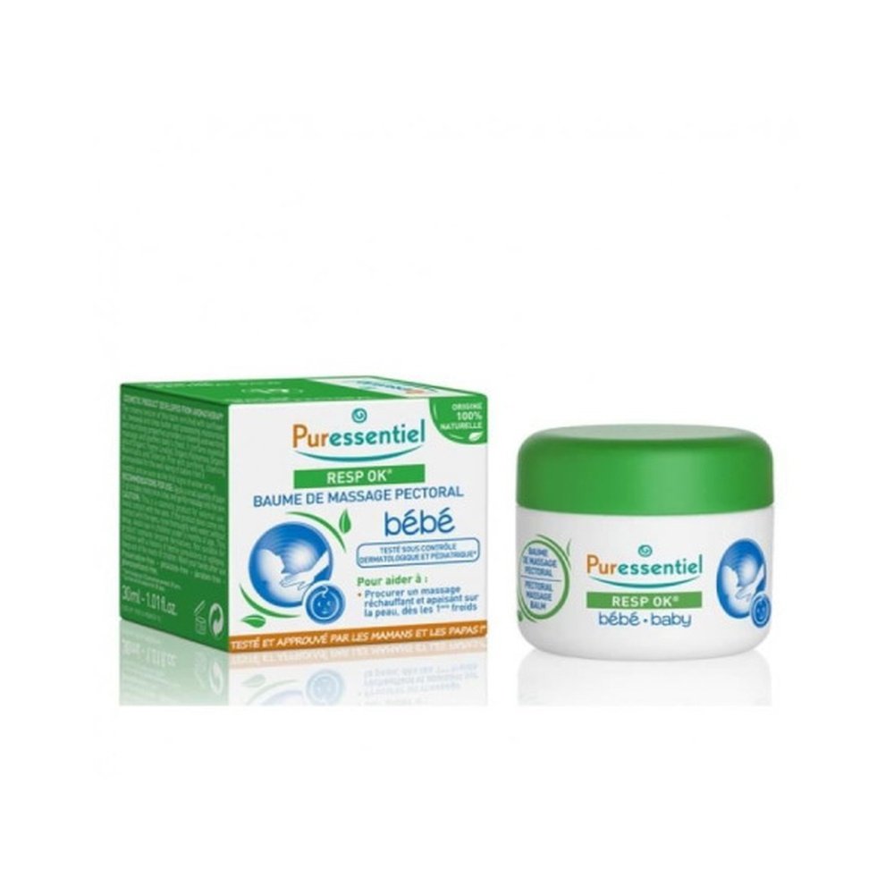 puressentiel – resp ok baume de massage pectoral bebe – pot de – 30ml