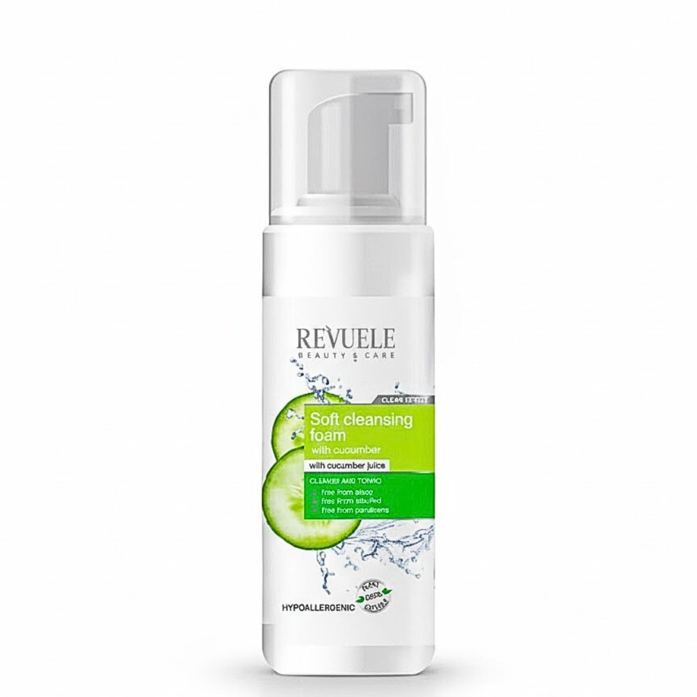revuele – air cleansing foam with cucumber juice – 150ml