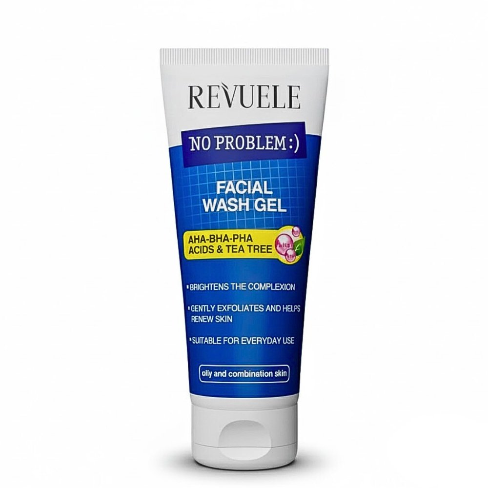 revuele – no problem facial wash gel aha bha pha acids tea tree – 200ml