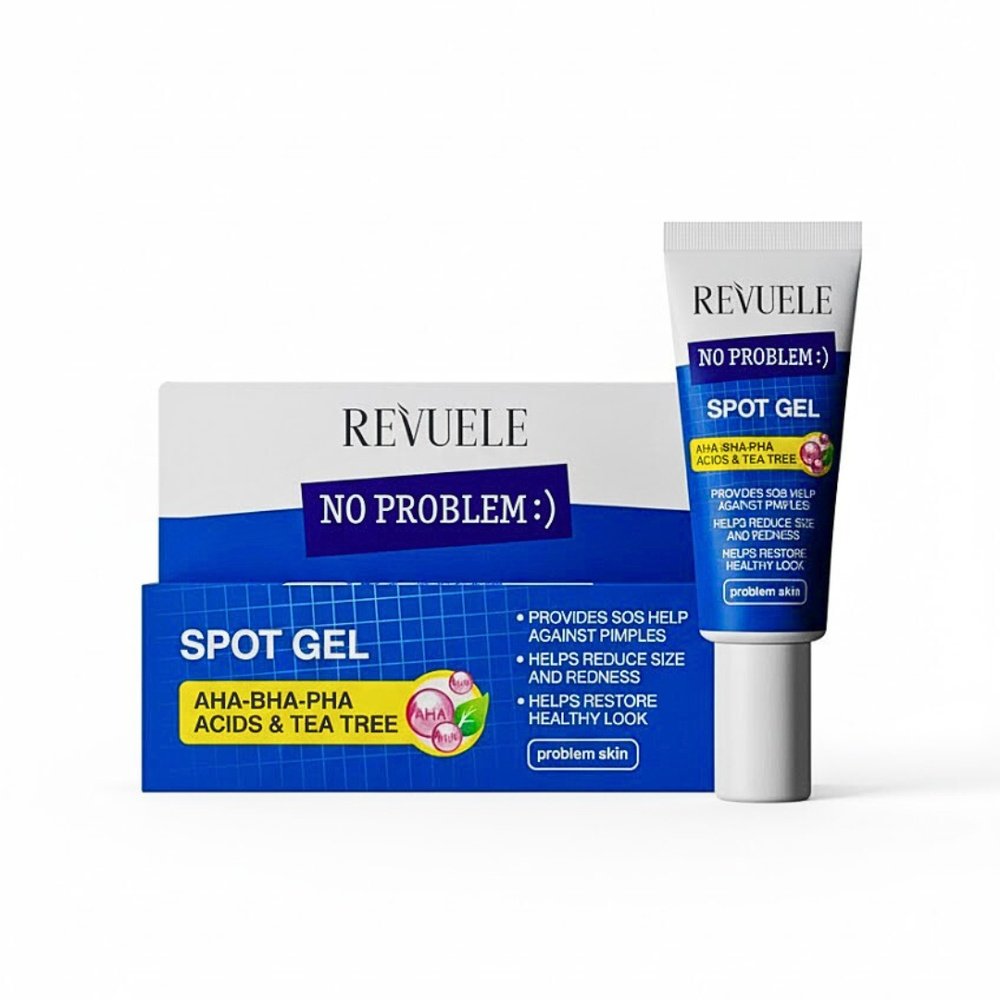 revuele – no problem spot gel aha bha pha acids et tea tree – 25ml