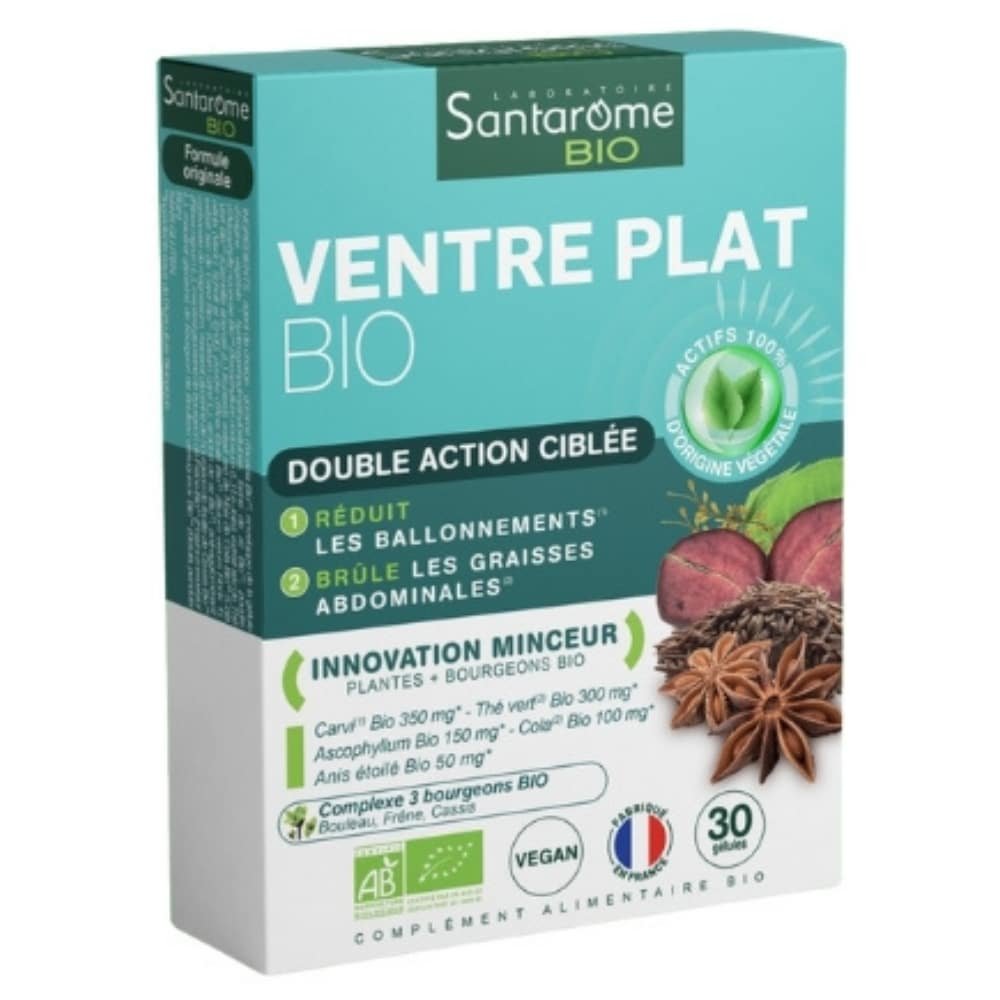 santarome – bio ventre plat double action ciblee – 30 gelules