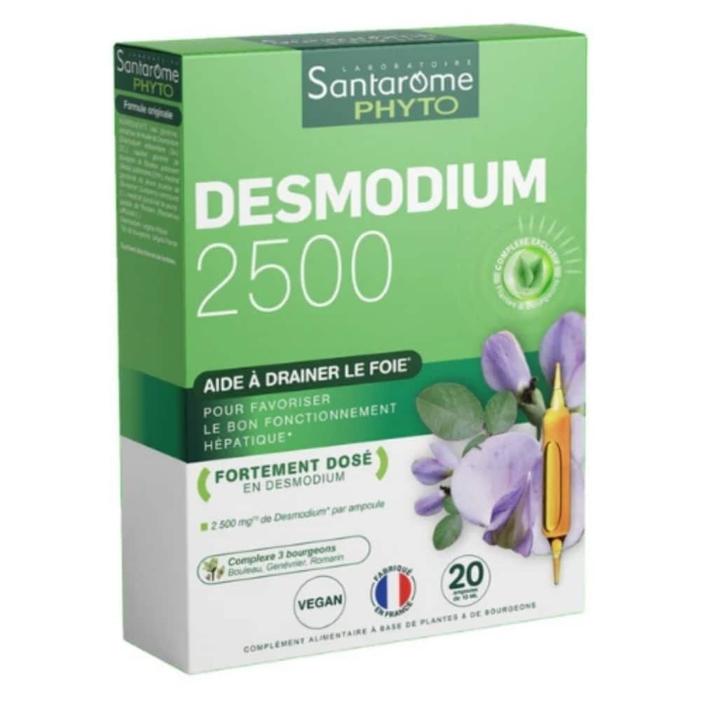 santarome – phyto desmodium 2500 draine le foie ampoules – 20u