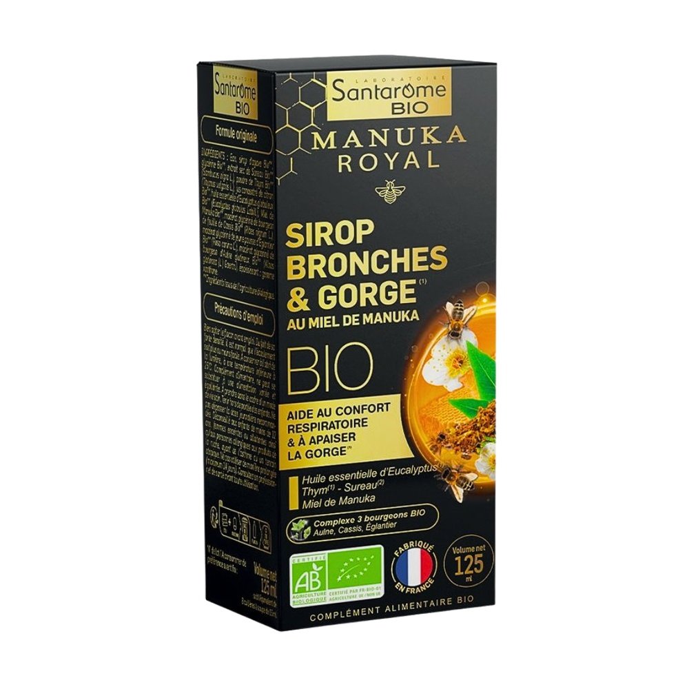 santarome – sirop gorge miel de manuka – 125ml