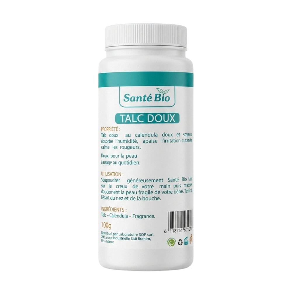 santÉ bio – premium talc doux – 100g