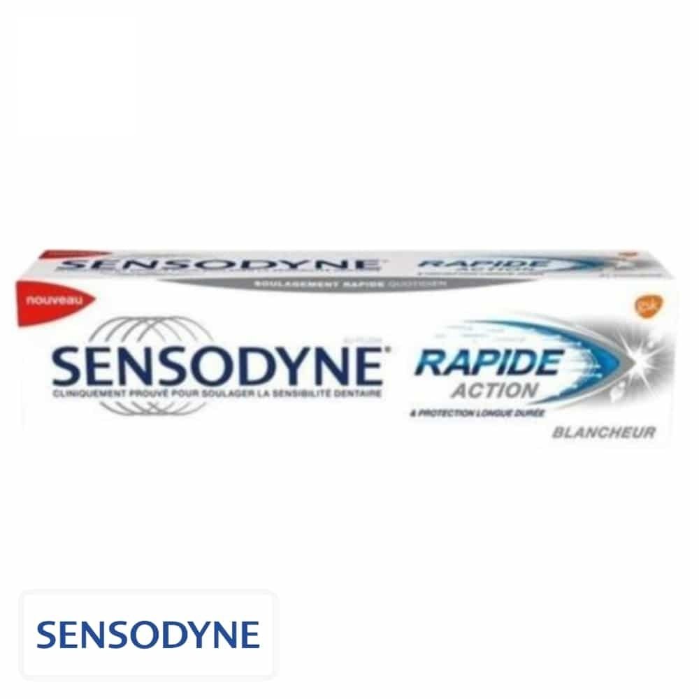 sensodyne – dentifrice rapide action blancheur – 75ml
