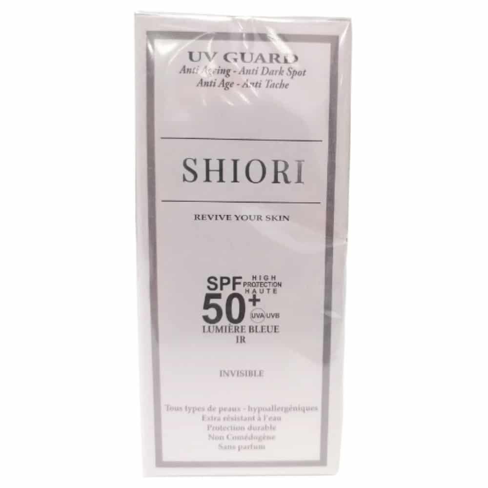 shiori – uv guard ecran solaire anti age et anti taches spf50+ – 50ml