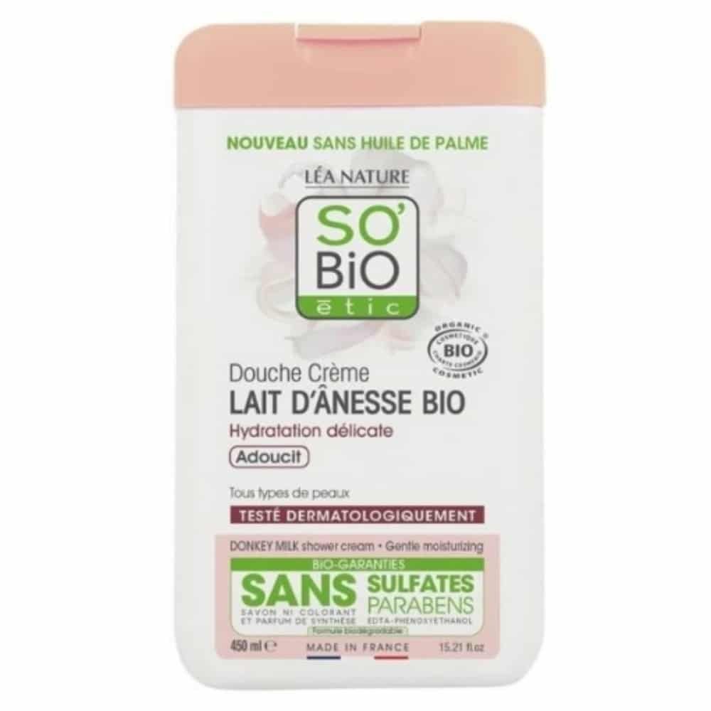 so bio – douche creme lait d’anesse hydratation delicate adoucit tous types de peaux bio – 450ml