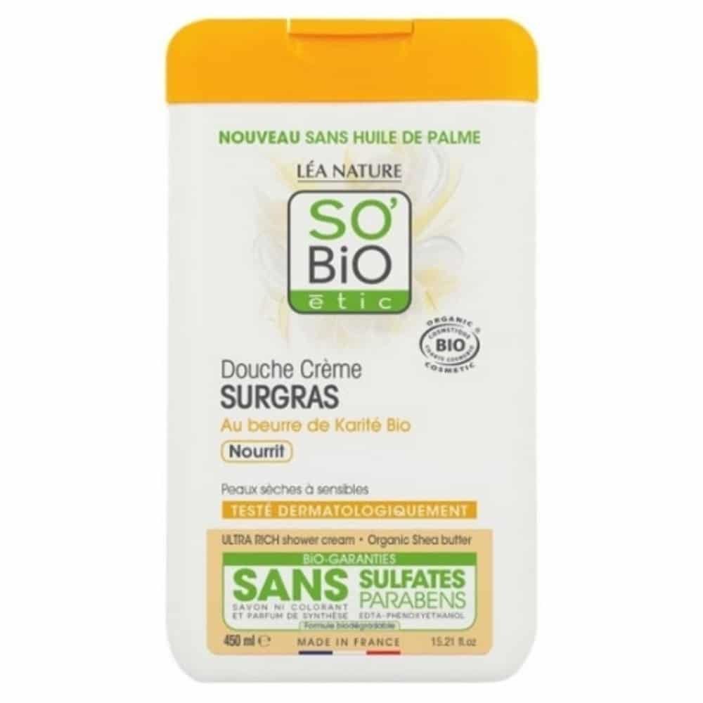 so bio – douche creme surgras a l’huile de karite nourrit bio – 450ml