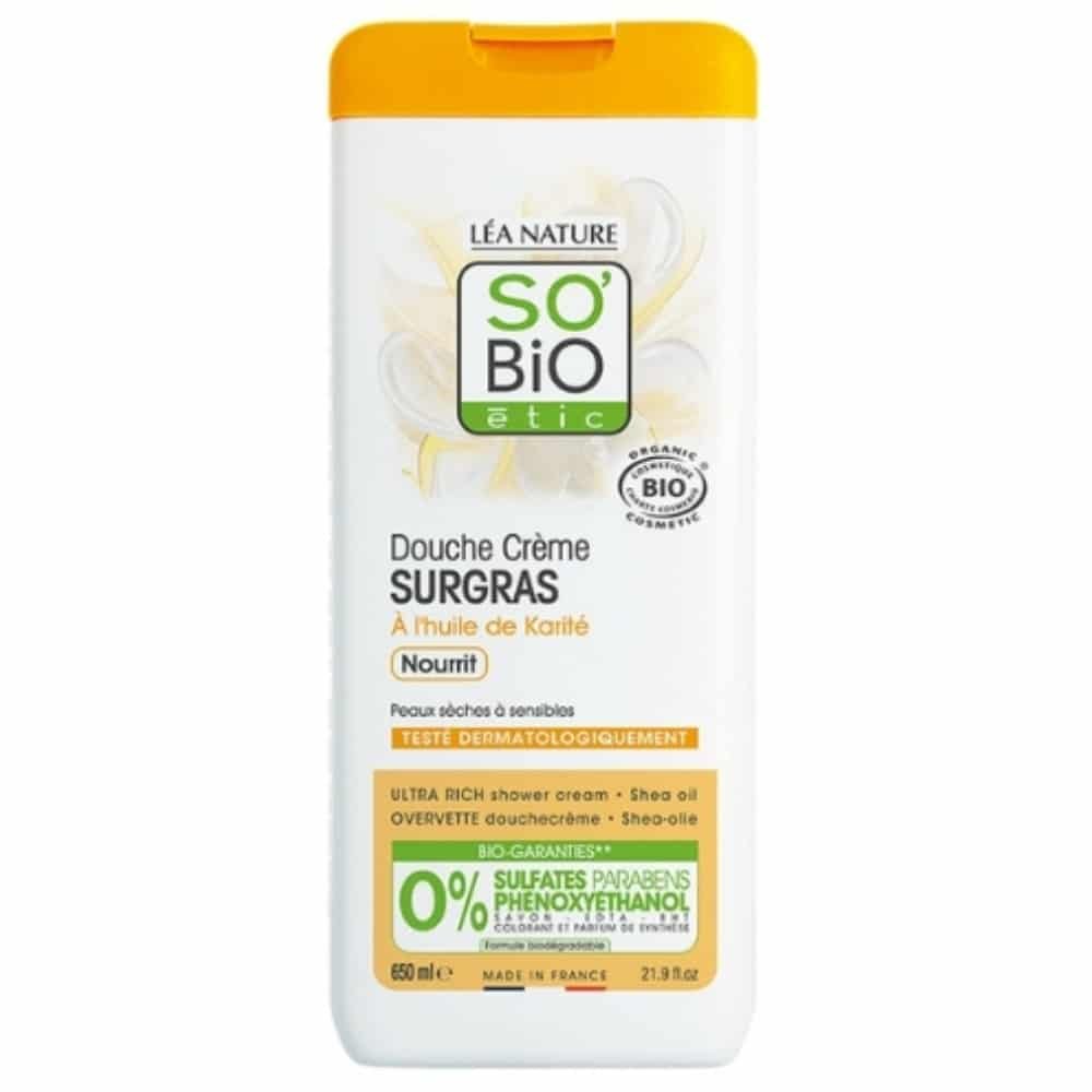 so bio – douche creme surgras a l’huile de karite nourrit bio – 650ml