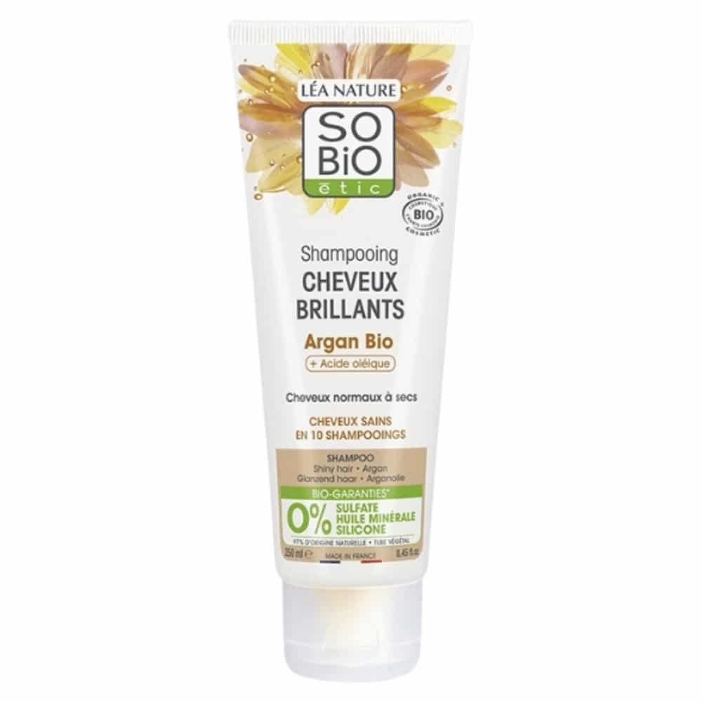 so bio – shampoing cheveux brillants argan et acide oleique bio – 250ml