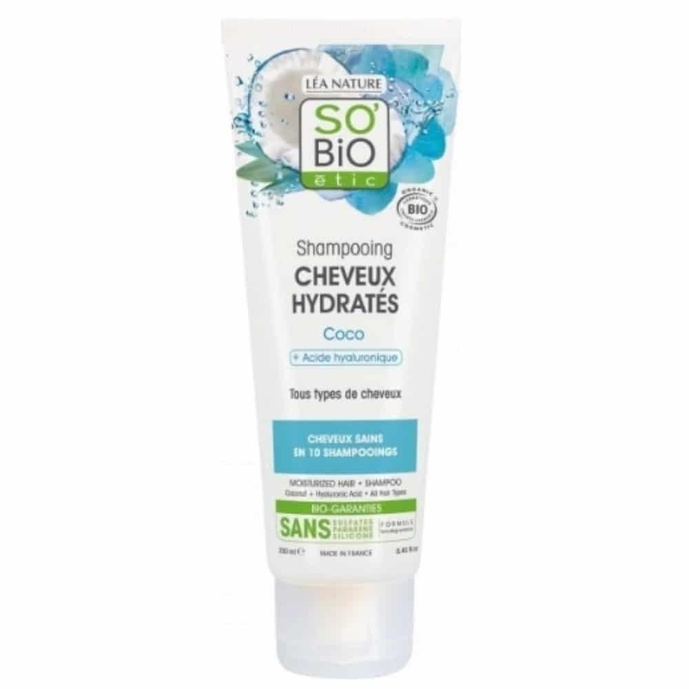 so bio – shampoing cheveux hydrates coco et acide hyaluronique bio – 250ml