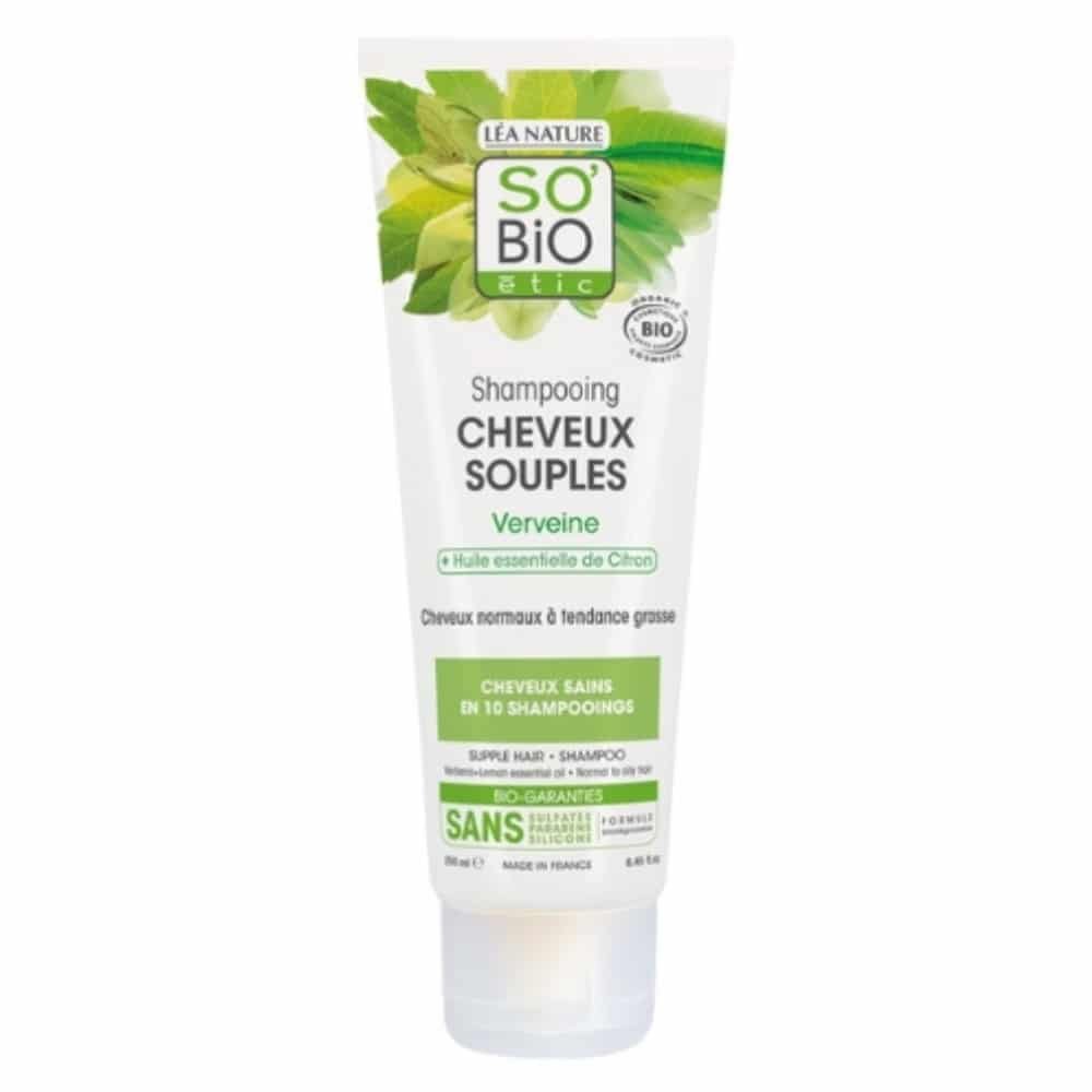 so bio – shampoing cheveux souples verveine et huile essentielle de citron bio – 250ml