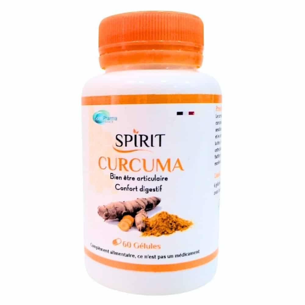 spirit pharma – curcuma bien etre articulaire et confort digestif – 60 gelules