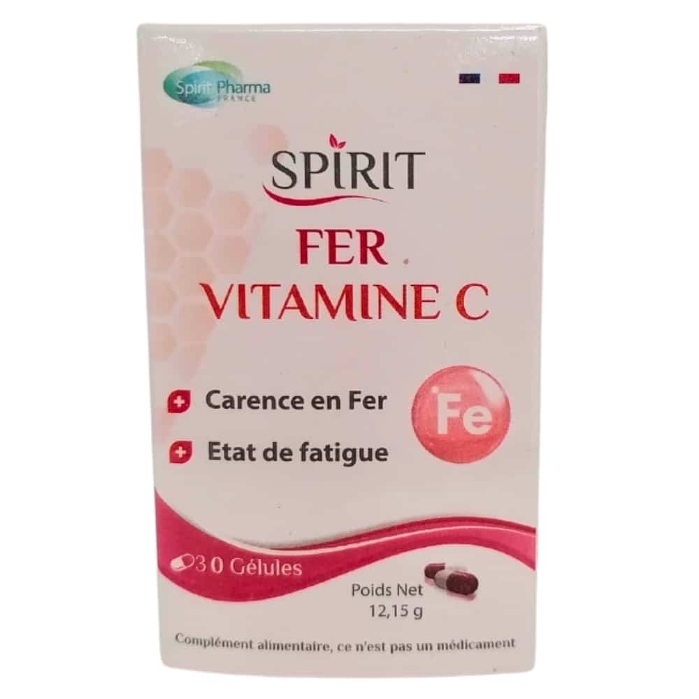 spirit pharma – fer et vitamine c etat de fatigue – 30 gelules