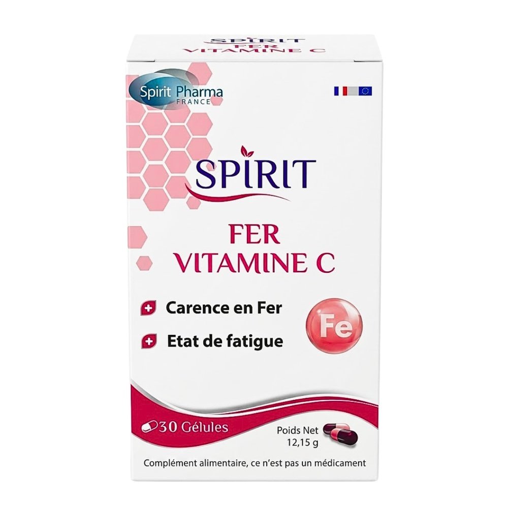 spirit pharma – fer vitamine c – 60 gelules