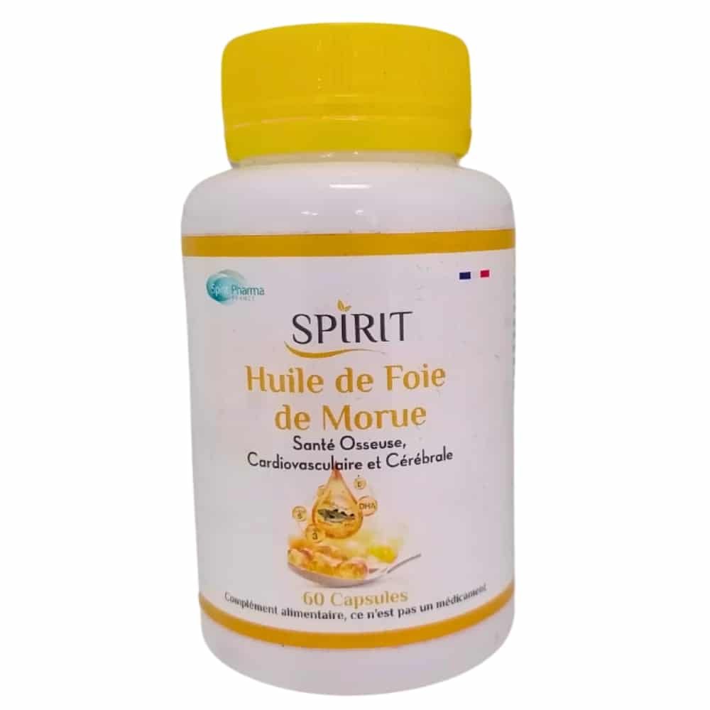 spirit pharma – huile de foie de morue sante osseuse – 60 capsules