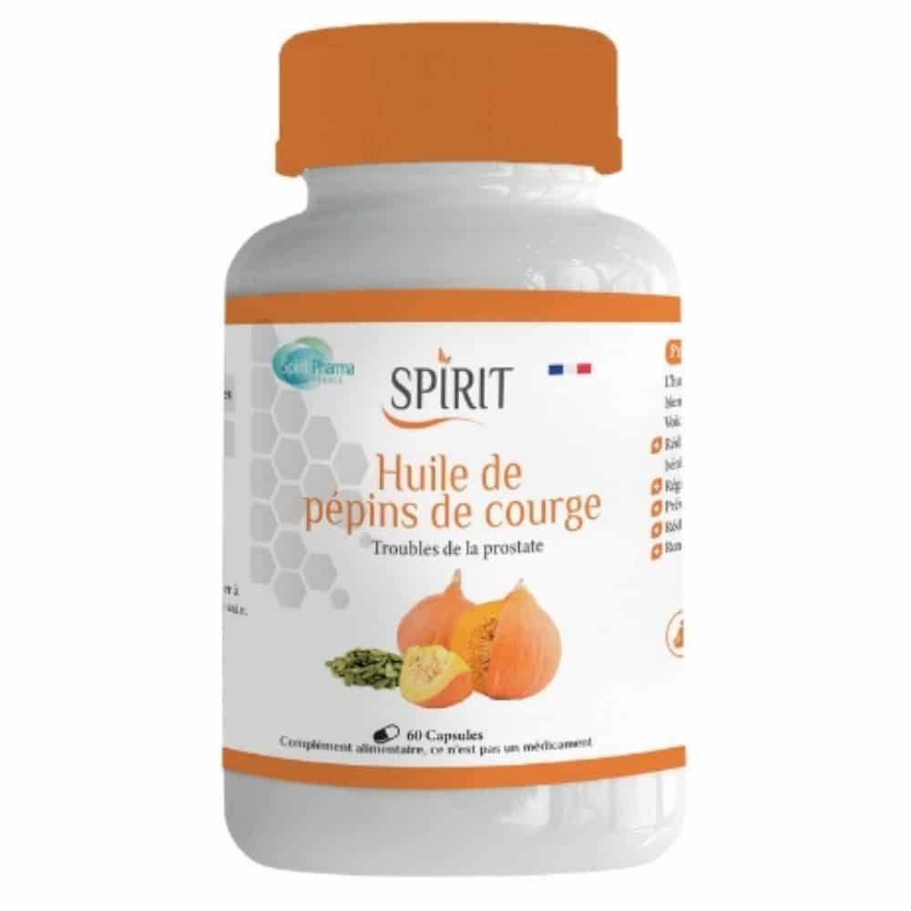 spirit pharma – huile de pepins de courge troubles de la prostate – 60 capsules