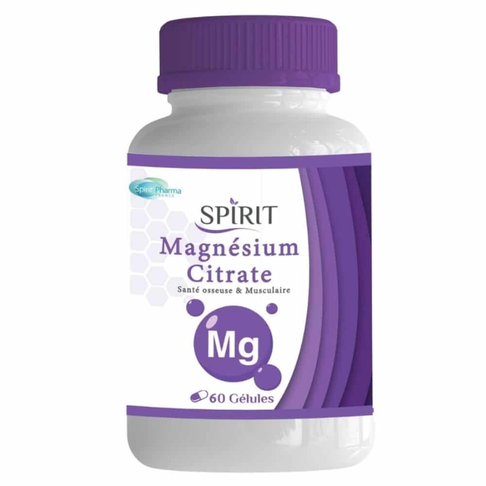 spirit pharma – magnesium citrate sante osseuse et musculaire – 60 gelules