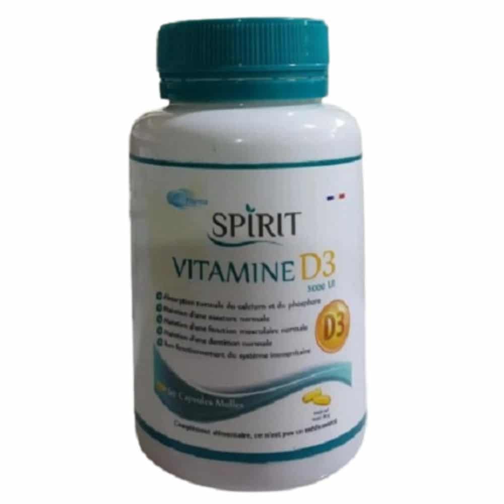 spirit pharma – vitamine d3 5000 ui – 60 capsules